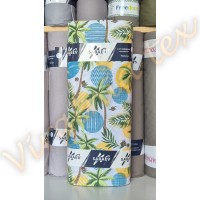 Bumbac Satinat 100% Engross – Latiime 240 cm, Lungime 30 ml, Ideal pentru Lenjerii de Pat și Proiecte Textile Palmier